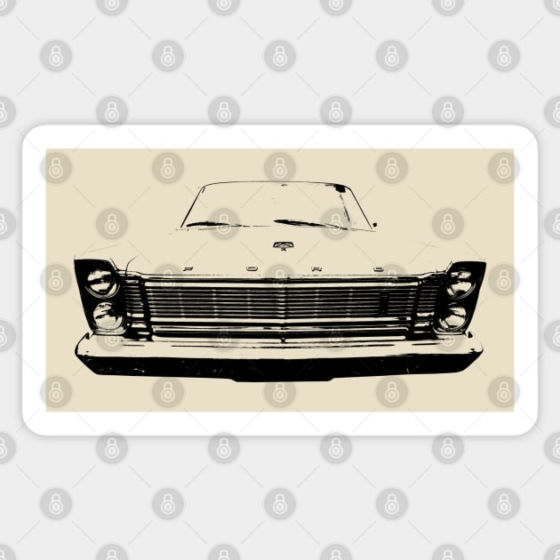 Ford Galaxie 1960s American classic car monoblock black Sticker by soitwouldseem